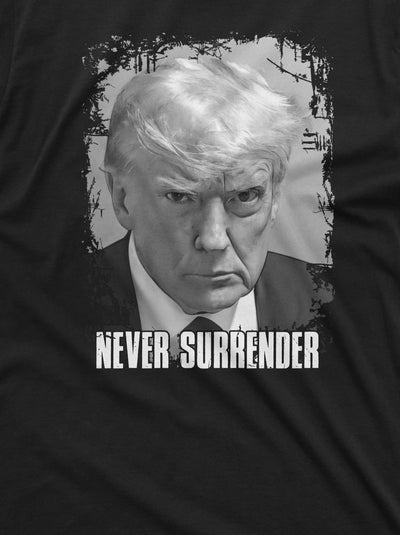 Men's Never Surrender Real Mugshot T-shirt Trump Tee Shirt DJT arrest shirt Georgia arrest photo tee