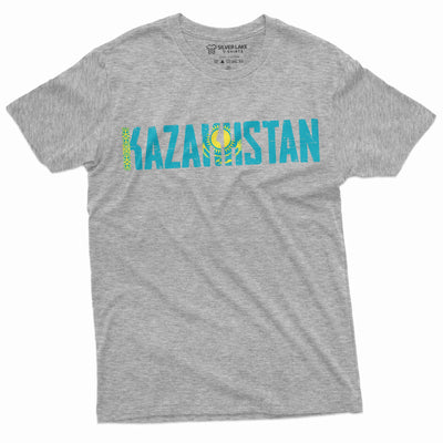 Men's Kazakhstan T-shirt Kazakhstani flag coat of arms country nation tee shirt Kazakh mens tee