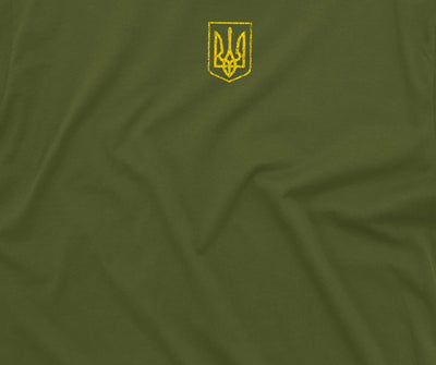 Men's Trident Ukraine shirt Ukraine flag national symbolics Trident military army green black shirt