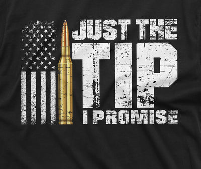 Funny Just the Tip I promise Bullet tip Tee Popular culture horror movie shirt Halloween Tshirt