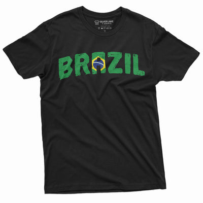 Men's Brazil T-shirt Brazilian Coat of arms flag Tee Womens Unisex Shirt Soccer Football Tshirt Brasil Tee shirt