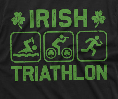 Funny Saint Patrick's day Irish Triathlon T-shirt Party Pub Humorous St Patricks day Gift Tee