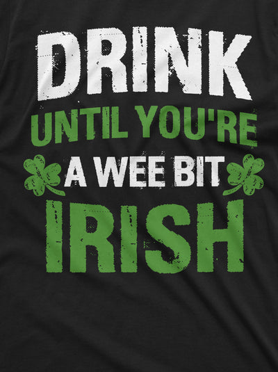 Men's Funny St. Patrick's day Wee bit Irish T-shirt Saint Patricks holiday non-Irish Tee