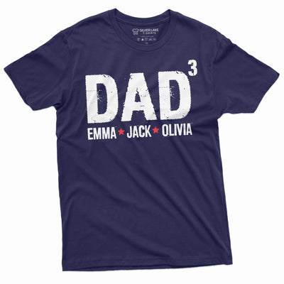 Men's Custom Dad T-shirt Father's Day Gift | Daughter Son Kids Names Personalized T-shirt