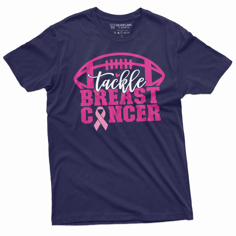 Tackle Breast Cancer T-shirt Womens Mens Unisex Awareness Tee Shirt Fight Cancer Sports Tee Shirt Awareness day Tee - SilverLakeTshirts