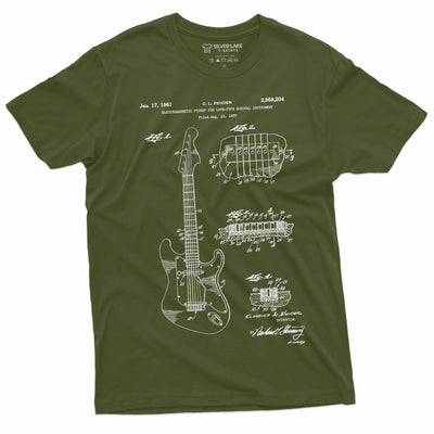 Guitar 1955 Patent art T-shirt Guitar Player music musician Guitarist Shirt