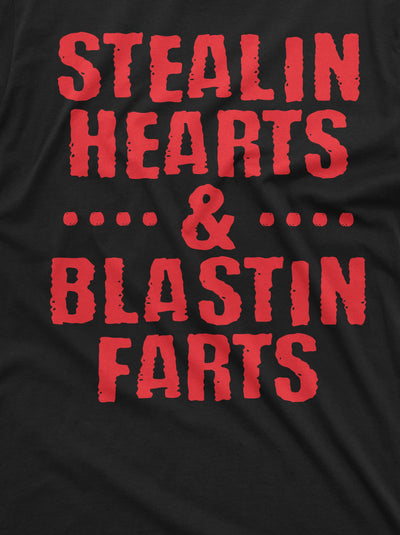 Valentine's day T-shirt Funny Stealing hearts and blasting farts Humorous Valentines gifts Tee