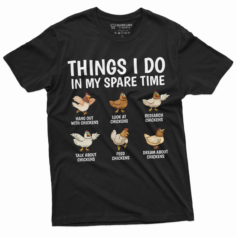 funny farming farmer tshirt things I do in my spare time chickens animal lover tee shirt