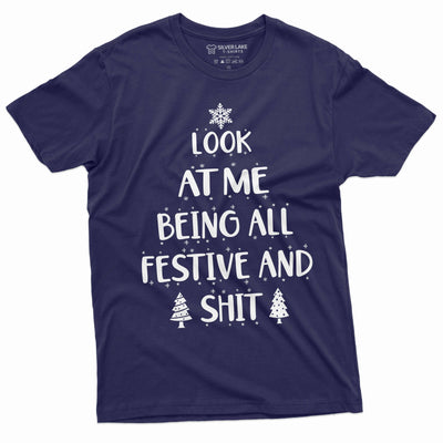 Men's Funny Festive and sh@t T-shirt Christmas mood funny gift humorous tee shirt