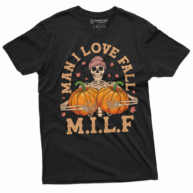 Halloween Funny T-shirt Men I love fall humorous gifts MILF fall Halloween costume Pumpkin shirt
