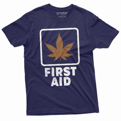 Men's First Aid Cannabis T-shirt Funny Healthcare THC Marijuana Leaf Weed Birthday Gift T-shirt