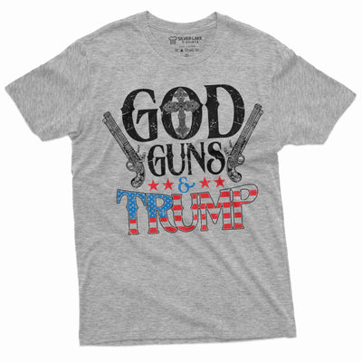 Men's God Guns and Trump T-shirt Presidential Elections Political Tee Shirt Trump Biden Tee Shirt