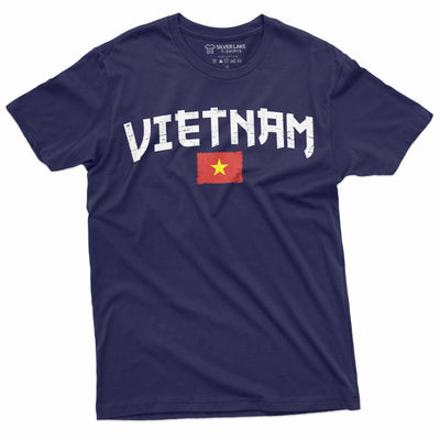 Men's Vietnam T-shirt Vietnamese Flag Coat of Arms TeeShirt