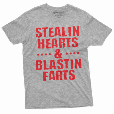 Valentine's day T-shirt Funny Stealing hearts and blasting farts Humorous Valentines gifts Tee