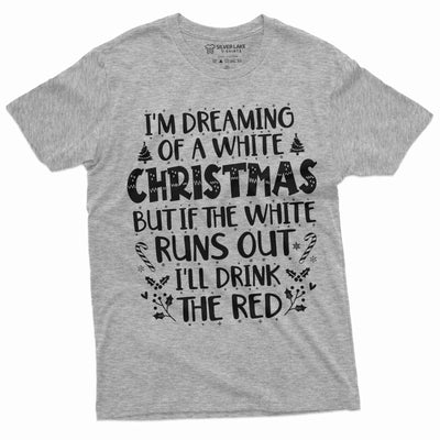 Funny Christmas Party drinking white red wine tee shirt White Christmas Men's funny shirt