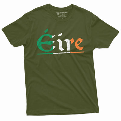 Men's Éire Ireland T-shirt Irish Flag St Patricks day Tee Gift for Him Eire Patriotic Nation TeeShirt Christmas Birthday Gift Tshirt