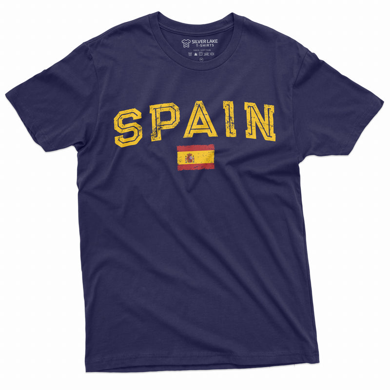 Spain España T-shirt Spanish Flag Coat of arms National Patriotic Tee Shirt Soccer Football Mens Womens Spanish Flag Tee