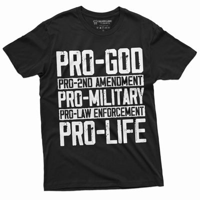 Men's Pro Gon Pro 2nd amendment T-shirt constitution tee shirt army green patriotic USA tee shirt