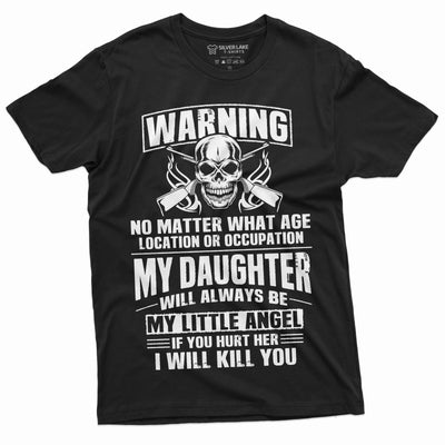 Men's Fathers day Dad Daughter T-shirt my Little Angel Papa Daddy Tee Shirt