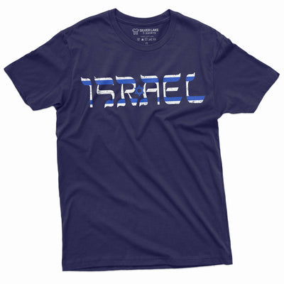 Men's Israel shirt Israeli flag coat of arms star of David Tee shirt Stand with Israel IDF army tee