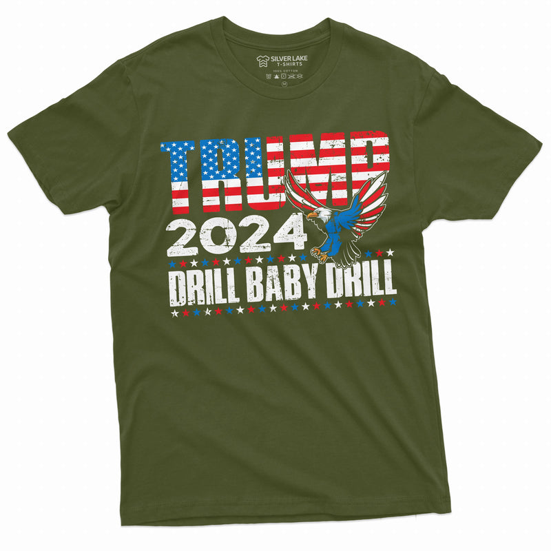 Trump 2024 Drill Baby Drill T-shirt DJT 2024-2028 US presidential elections republican Party Shirt