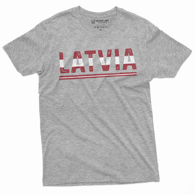 Men's Latvia T-shirt Latvian Flag Coat of arms Tee Shirt independence day heritage Tee Shirt Baltic Country Tee