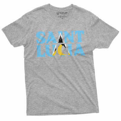 Men's Saint Lucia T-shirt St Lucia country flag state emblem patriotic tee shirt