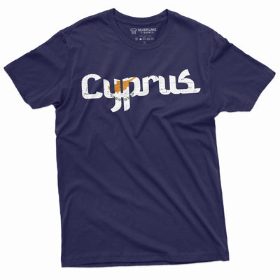 Men's Cyprus T-shirt Nation Flag Coat of arms Republic of Cyprus Tee Shirt