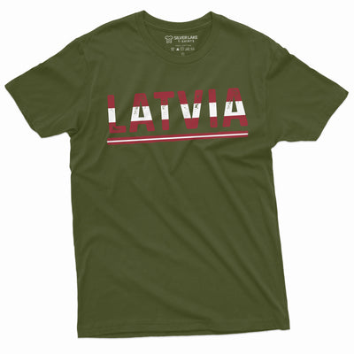 Men's Latvia T-shirt Latvian Flag Coat of arms Tee Shirt independence day heritage Tee Shirt Baltic Country Tee