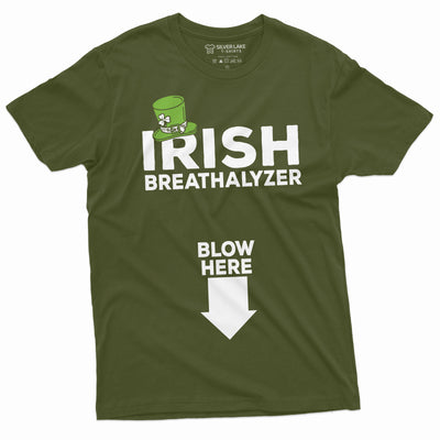 Men's St. Patrick's day funny offensinve t-shirt Irish breathalyzer holiday Tee