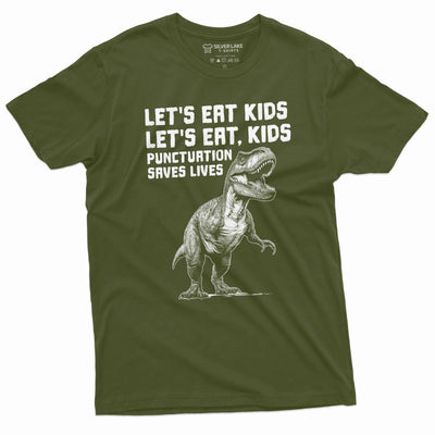 Back to school T-shirt Grammar punctuation tee shirt Let's eat, kids Tee Shirt school college tee