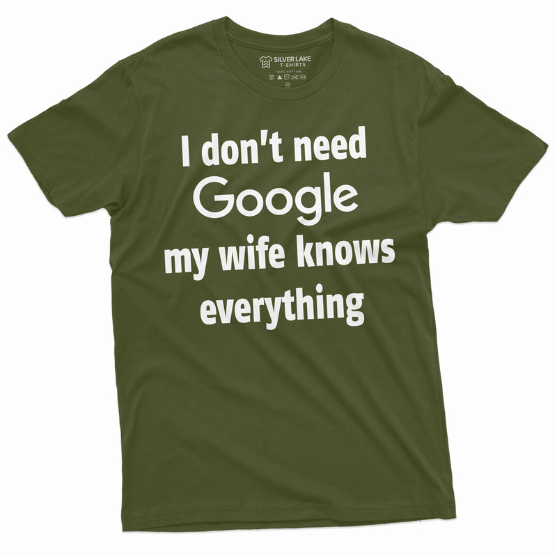 My Wife Knows Everything Funny Tee Shirt for Him Mens Husband Dad Christmas Birthday Gift Tee Shirt Humor gifts