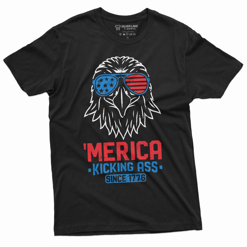 USA Eagle Merica Tee Shirt Mens Cool 4th of July 1776 independence patriotic Tee Shirt Unisex Mens Womens fourth party Tee Shirt