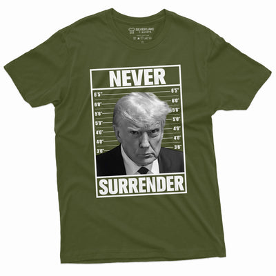 Trump Mugshot T-shirt President Trump Never surrender Tee shirt DJT arrest Police photo trump tee