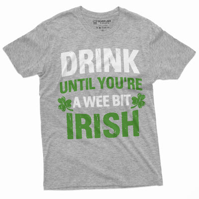 Men's Funny St. Patrick's day Wee bit Irish T-shirt Saint Patricks holiday non-Irish Tee