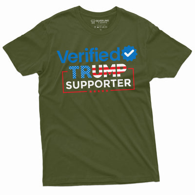 Men's Verified Trump supporter T-shirt DJT 2024 presidential elections USA tee shirt