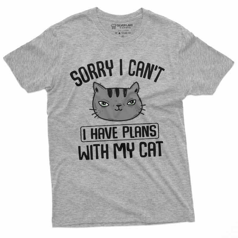 Sorry I cant I have Plans with my Cat funny Pet Lover Cat Peson T-shirt Mom Wife Grandpa Gift Tee Womens unisex Tee Shirt