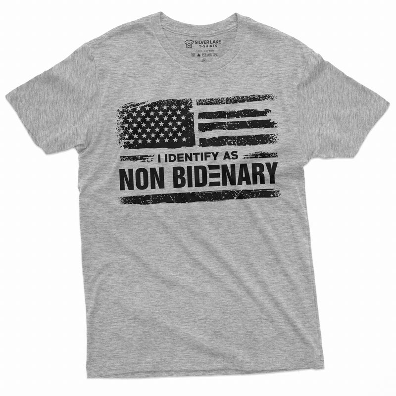 I identify as Non Bidenary Funny Tee shirt Political Shirt Anti Biden Mens Tee Shirt DTJ Republican party Tee