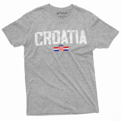 Croatia T-shirt Hrvatska Mens Womens tee Shirt Croatian Flag National symbolism coat of arms Soccer Football T-shirt patriotic Tee