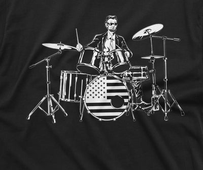 Drummer T-shirt Abraham Lincoln drumming music band Tee 4th of July Patriotic USA shirt