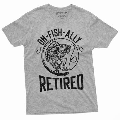 Oh-Fish-ally retired mens T-shirt Retirement Fishing Gifts Papa Grandpa Dad Father Retired Fisherman Humor Tee