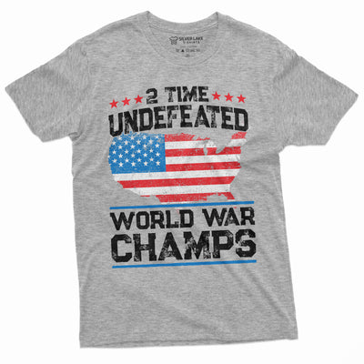 Patriotic USA Mens T-shirt 4th of July USA Tee World War Champs Mens Tee Shirt independence day cool Party Tee