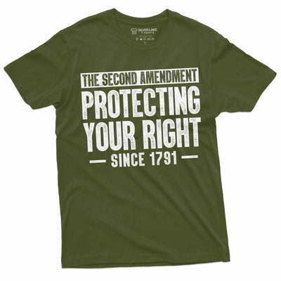 Men's 2nd Amendment protecting your rights since 1791 T-shirt second 2A gun rights tee pro gun tee