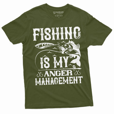 Men's Fishing anger management T-shirt Fisherman fishing hobby funny gift tee shirt