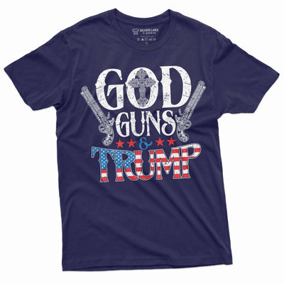 Men's God Guns and Trump T-shirt Presidential Elections Political Tee Shirt Trump Biden Tee Shirt