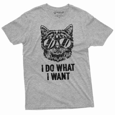 I do what I want cool cat T-shirt Cat with glasses Funny Birthday Gift Tee shirt humorous tee