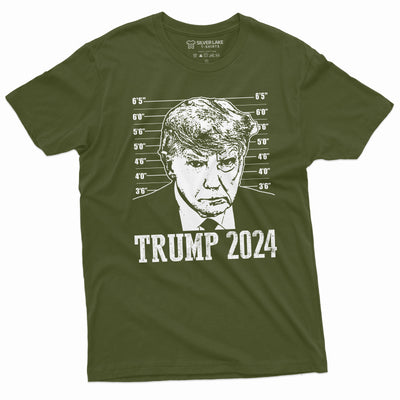 Men's Trump 2024 real mug shot T-shirt DJT arrest mugshot police photo Trump for president 2024 tee