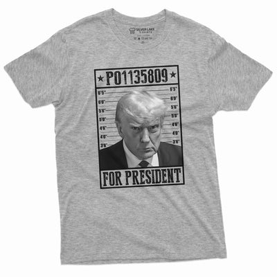 Men's Trump for president T-shirt arrest number P01135809 Tee Shirt Wanted for president Shirt