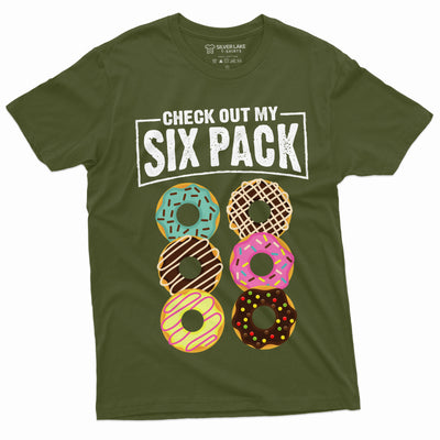 Men's Funny Donut Six Pack Workout Shirt Gym Funny Tee For Him Birthday Gift Humor Tee