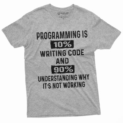 Men's Funny Programmer T-shirt Programming Code Coding Tee Shirt Gift for Him Birthday Tee Software Developer Tee Shirt